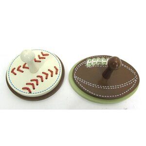 Baseball Football Wall Hooks Sports-Themed Wooden Peg Hooks Kids child Room